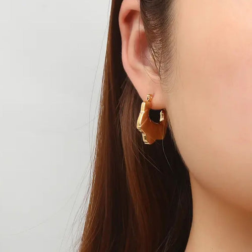Chunky Gold Hoops Earrings