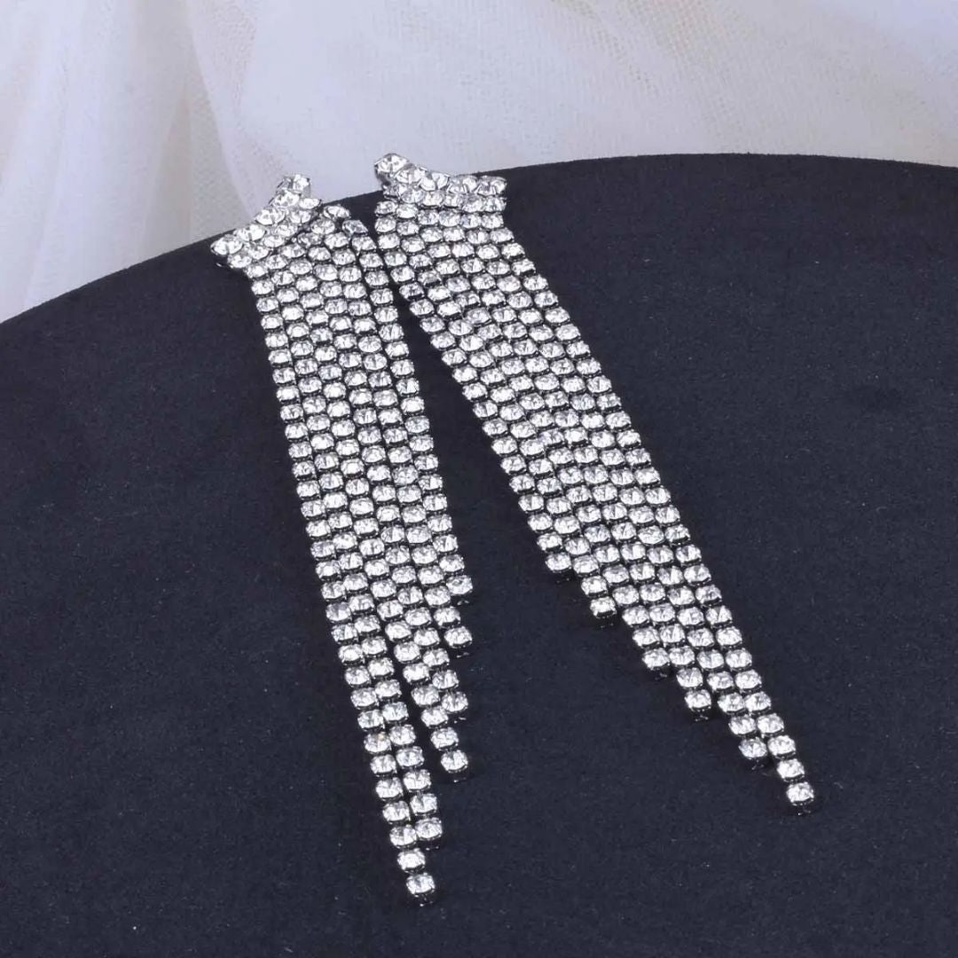 Silver Drop Chain Earrings