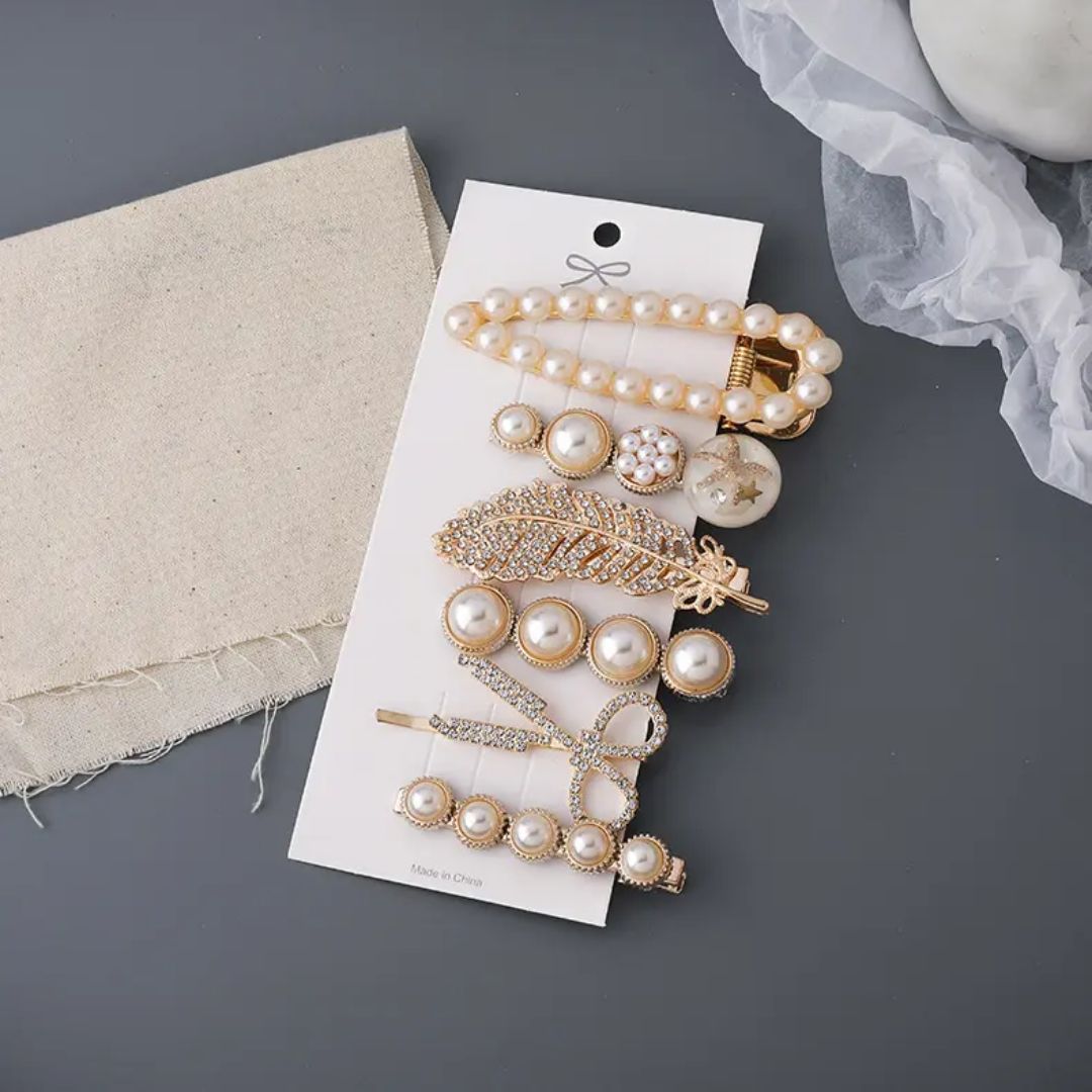 Rhinestone Pearl Hair Pins