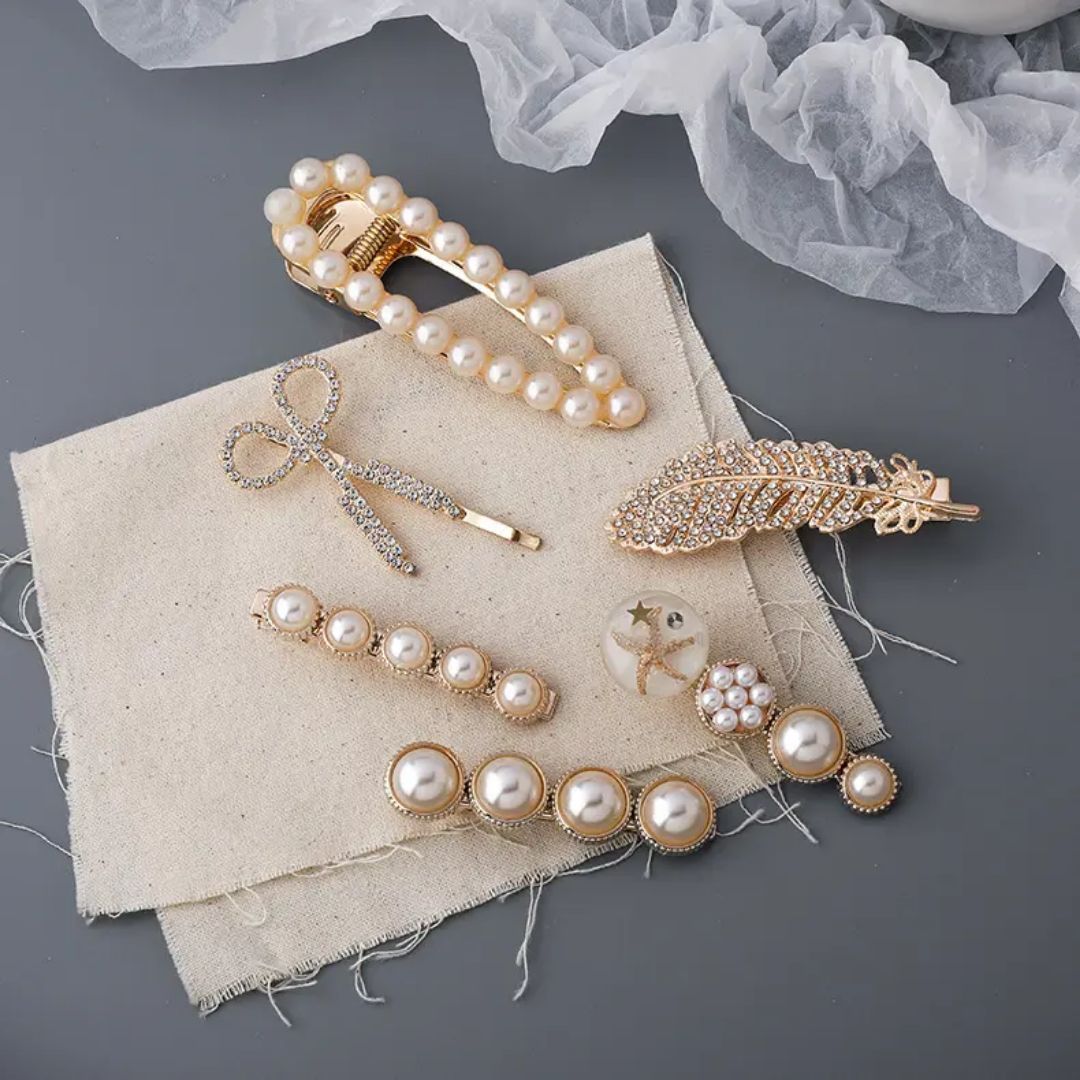 Rhinestone Pearl Hair Pins