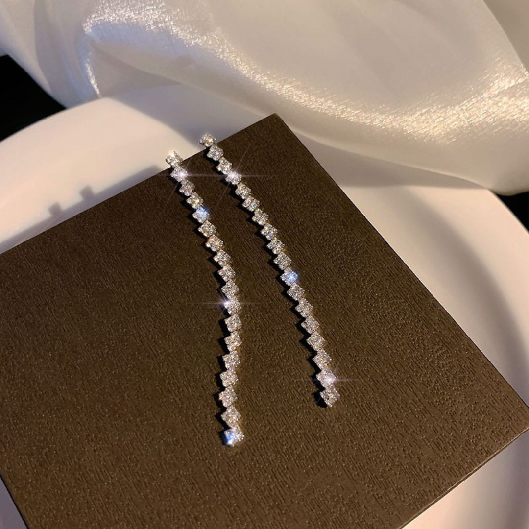 Rhinestone Tassel Earrings