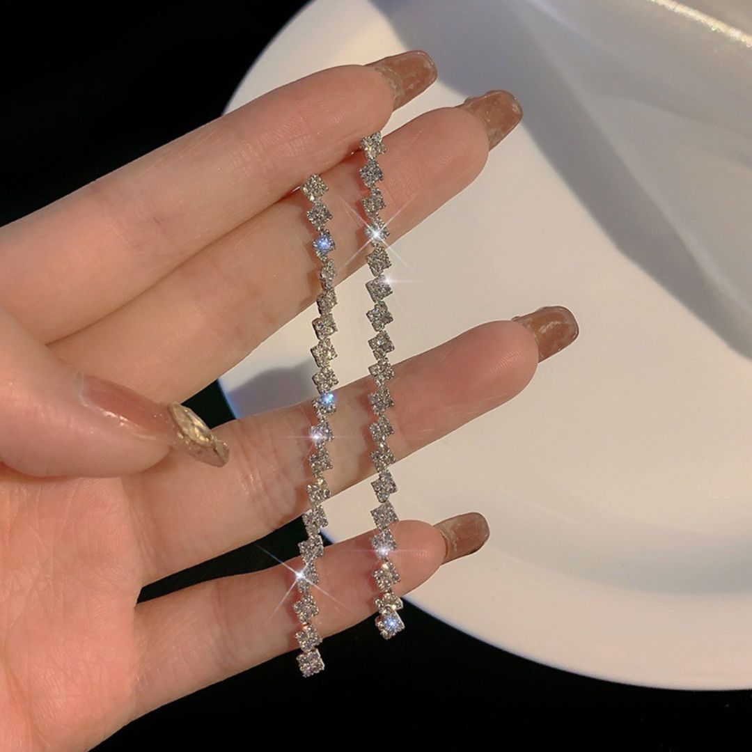 Rhinestone Tassel Earrings