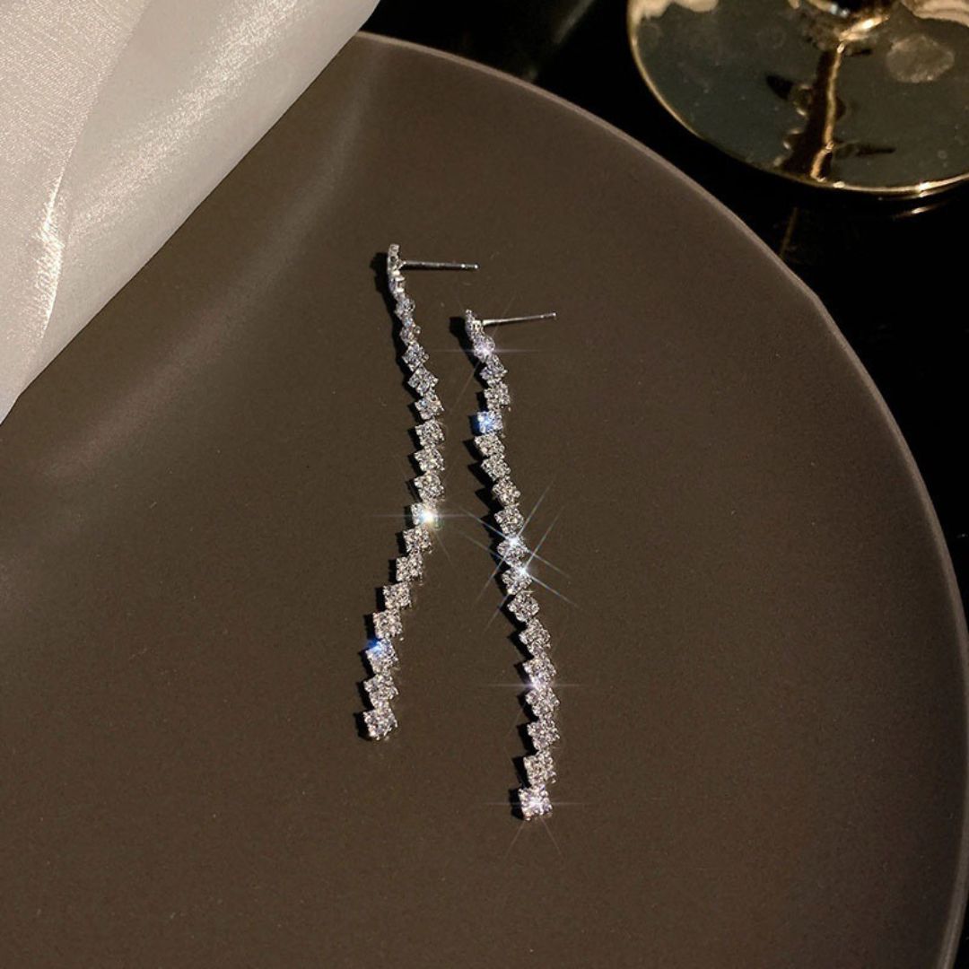 Rhinestone Tassel Earrings