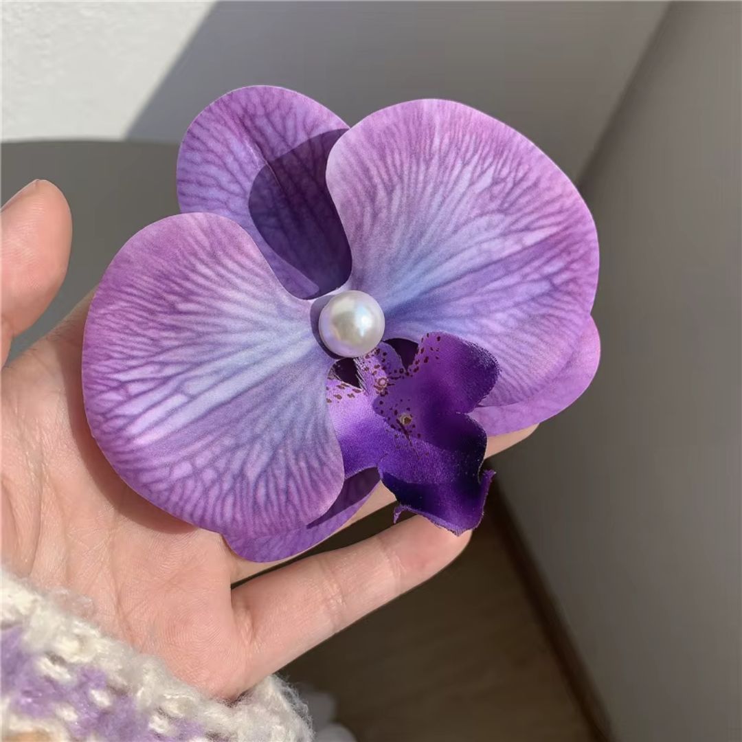 Purple Phalaenopsis Hair Clip