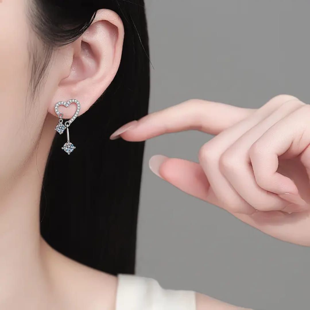 Silver Love Dangler Earring