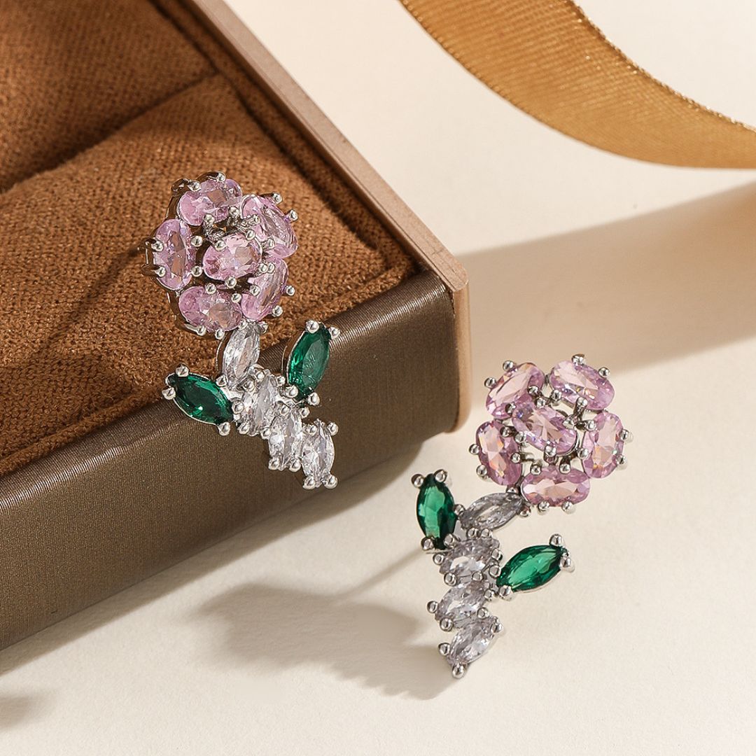 Dewdrop Floral Stud Earrings