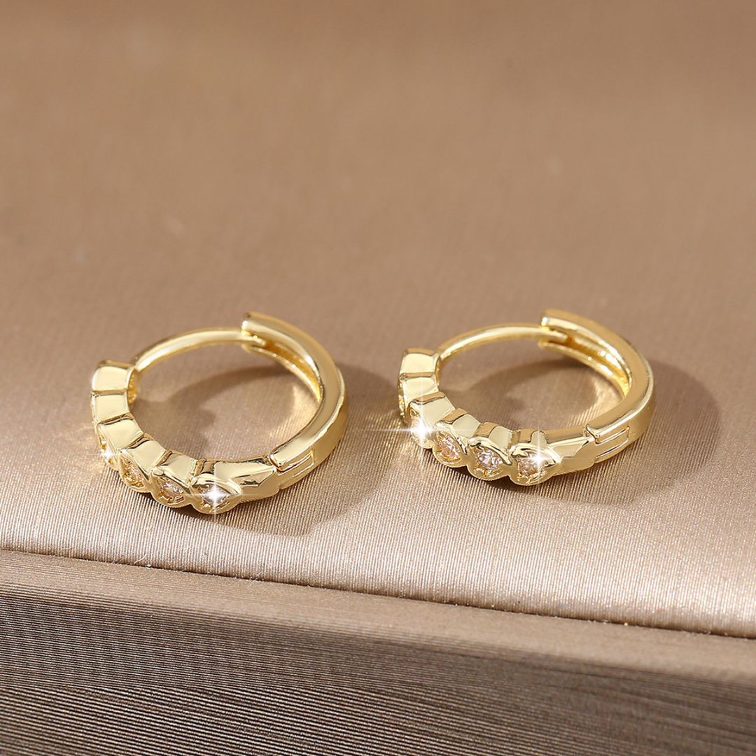 Shine Heart Hoops Earring