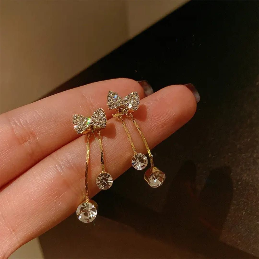 Take A Bow Long Chain Earrings