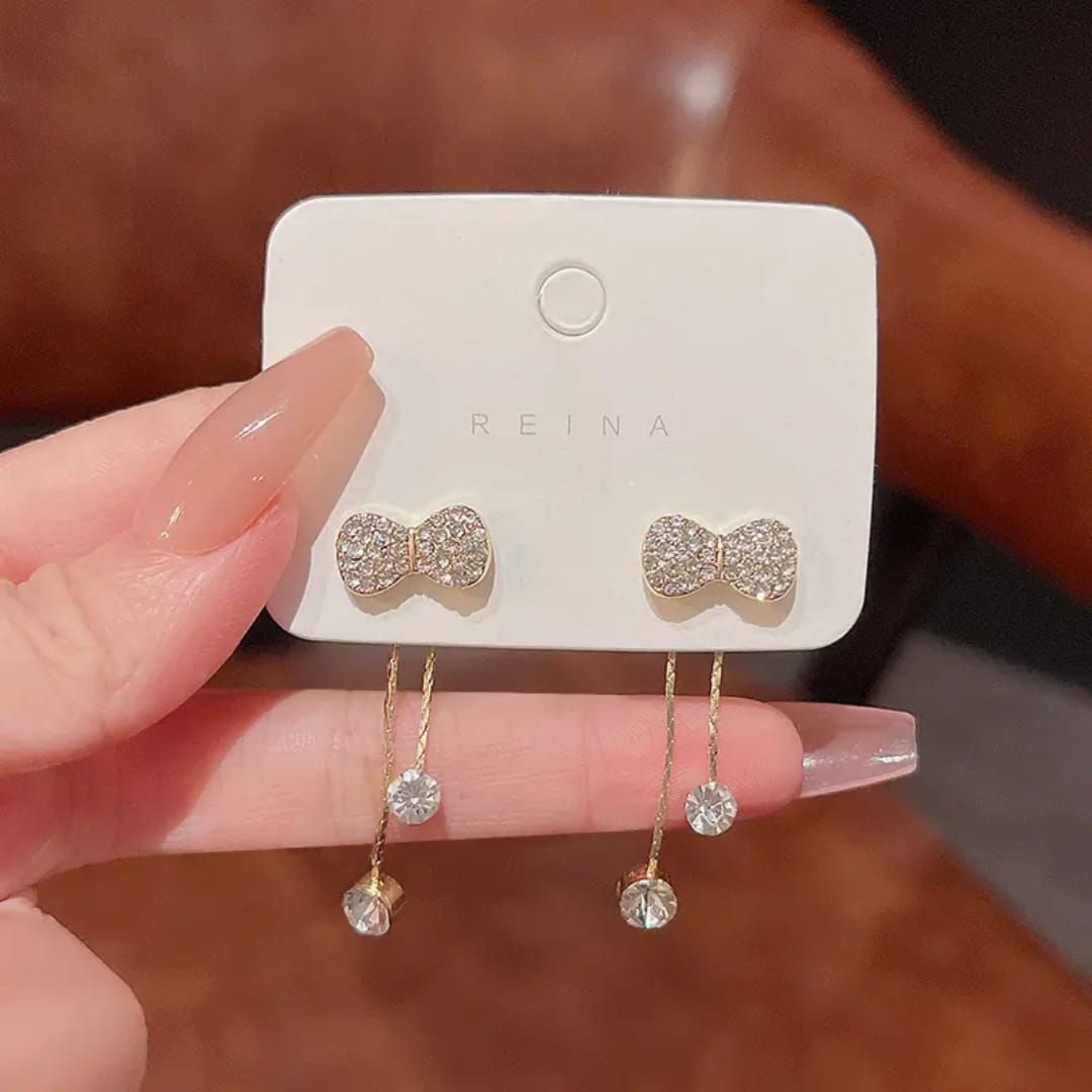 Take A Bow Long Chain Earrings