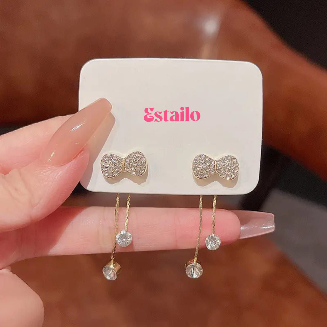 Take A Bow Long Chain Earrings