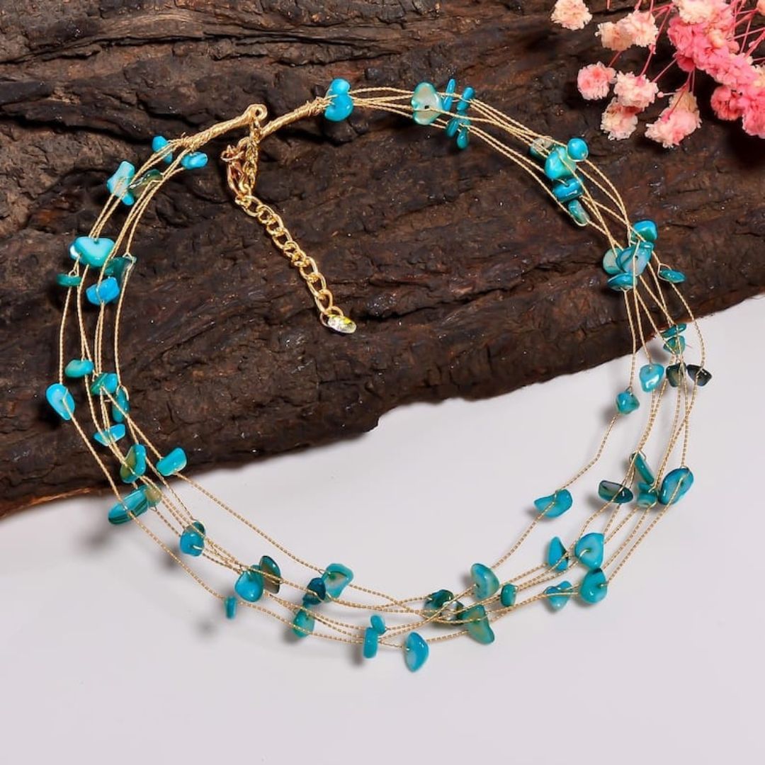 Turquoise Branch Stone Necklace