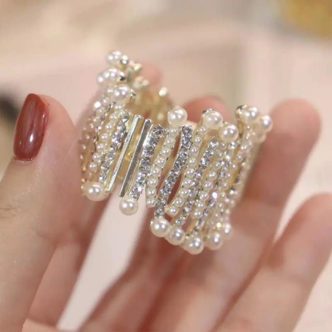 Rhinestone Pearl Hair Claw