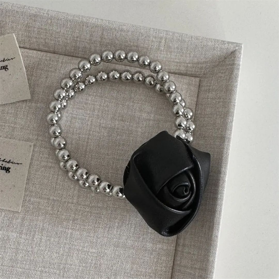 Black Rose Hair Tie