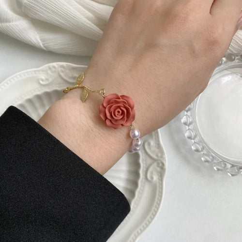 Rose & Leaf Charm Bracelet