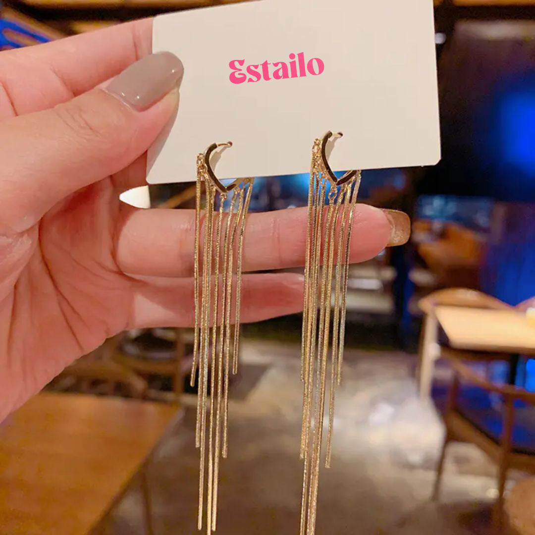 As Pretty As golden Long Chain Earrings