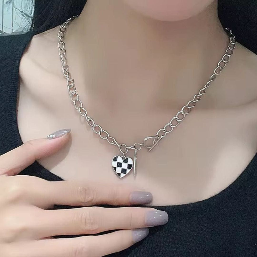 Gridlock Heart Necklace