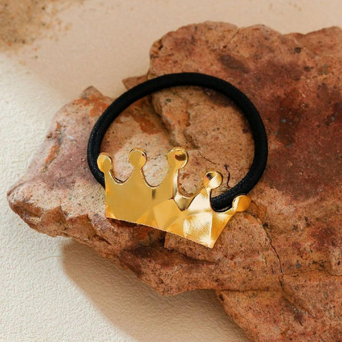 Gold Crown Metal Hair Tie