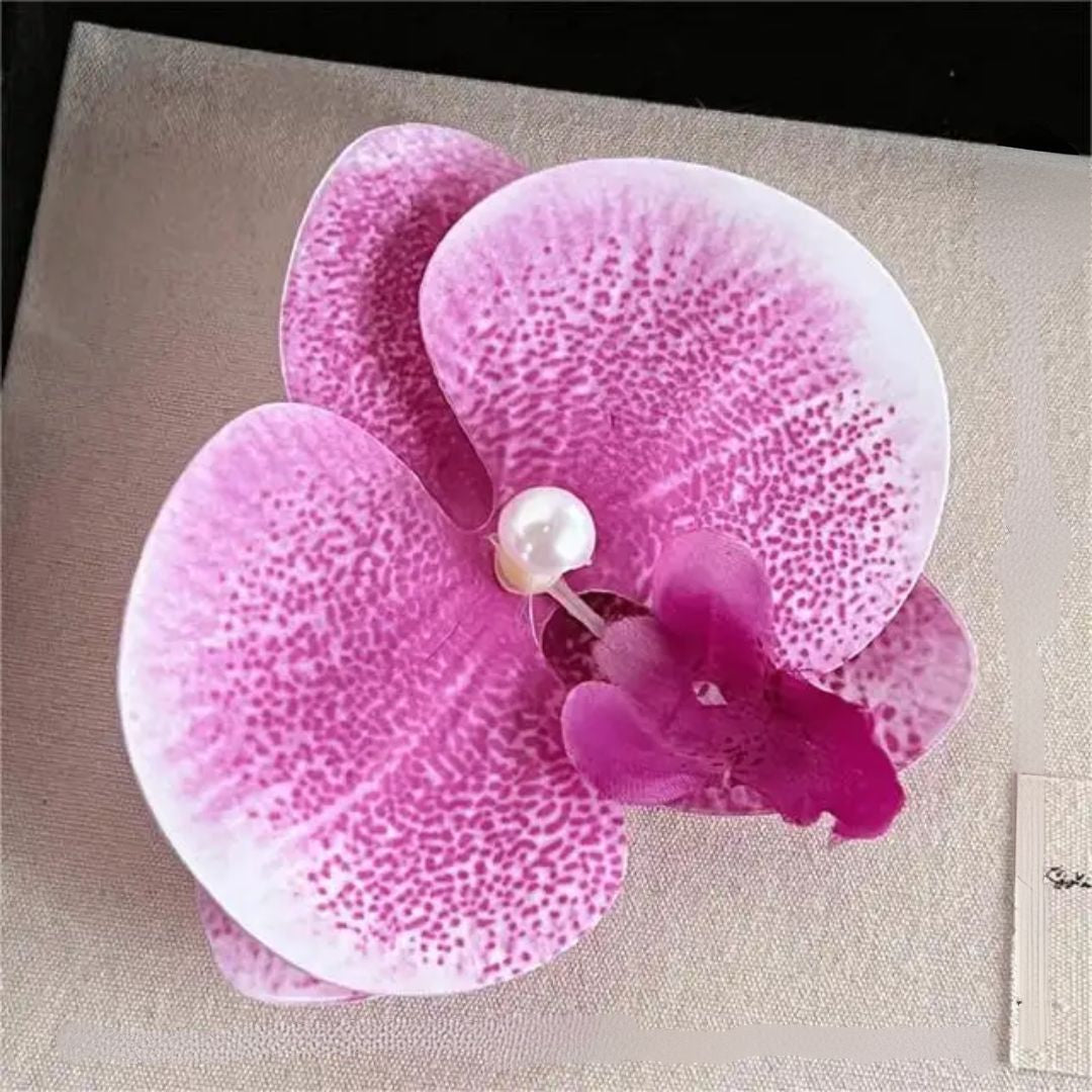 Pink Orchid Pearl Hair Clip