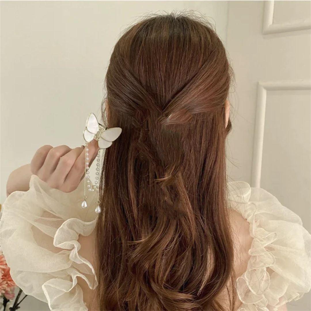 White Butterfly Hair Claw