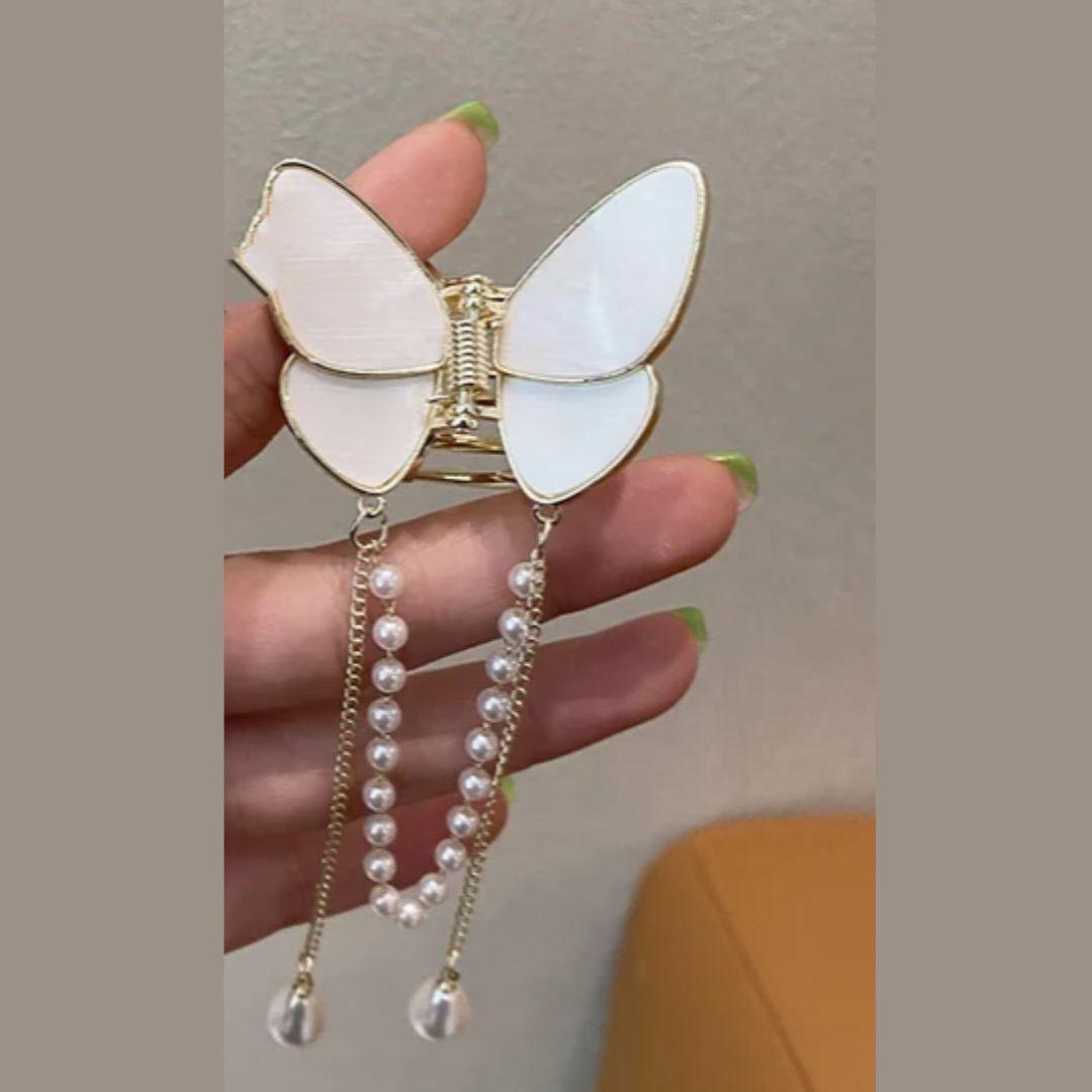 White Butterfly Hair Claw