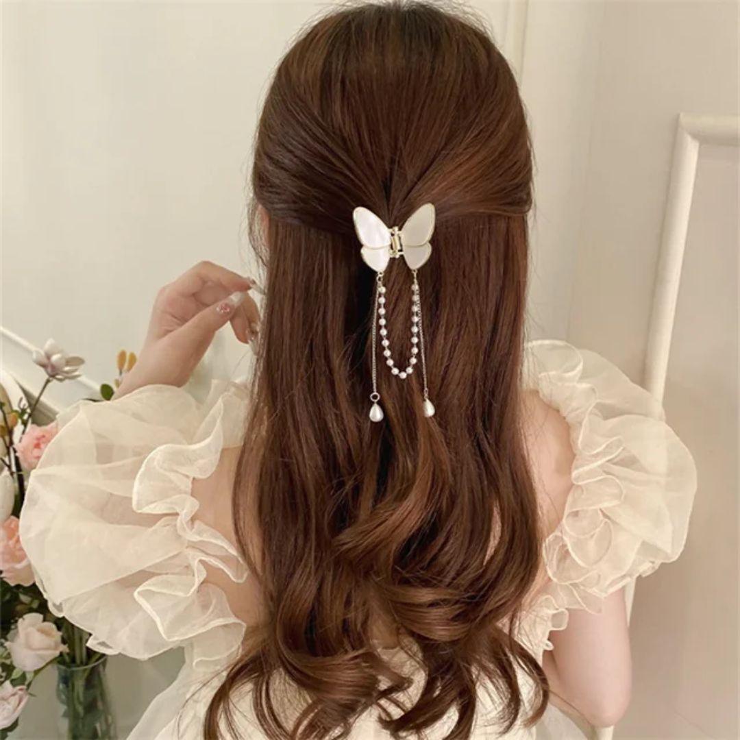 White Butterfly Hair Claw