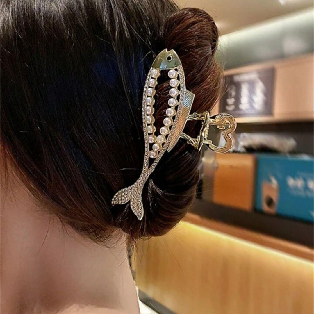 Rhinestone Fish Hair claw