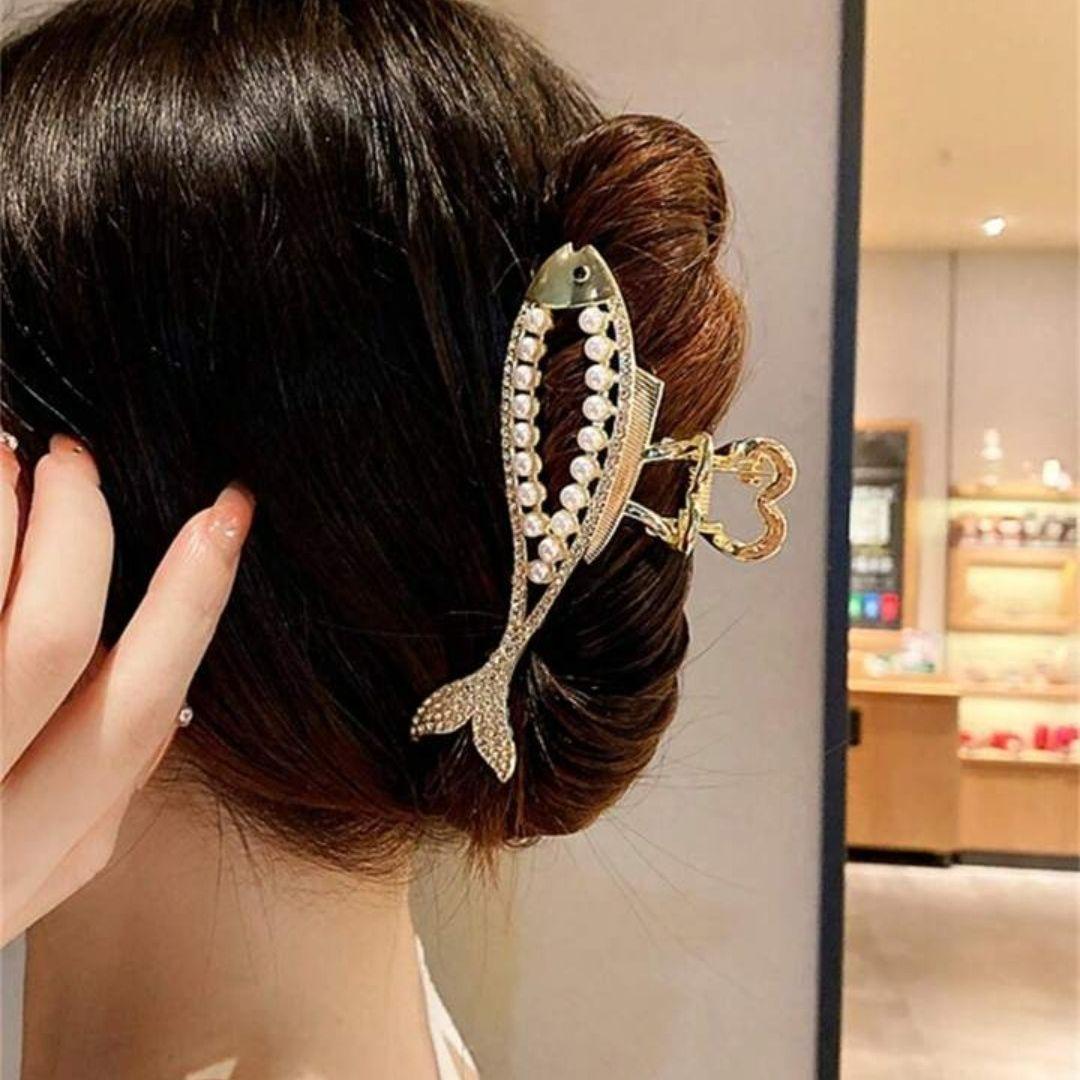 Rhinestone Fish Hair claw