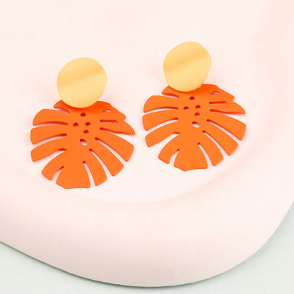 Colored Leaf  Earrings