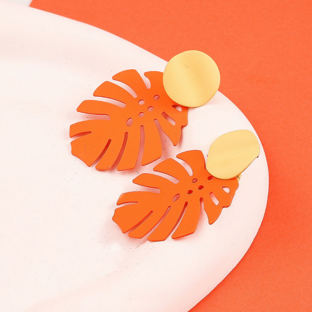 Colored Leaf  Earrings