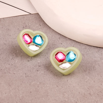 Coloured Heart  Earrings