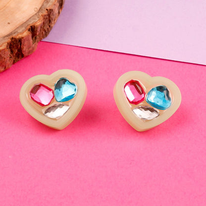 Coloured Heart  Earrings