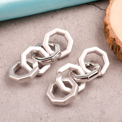 Silver Statement Linked Earrings