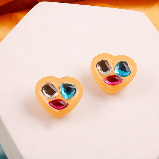 Coloured Heart  Earrings