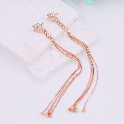 Flower Long Chain Earrings