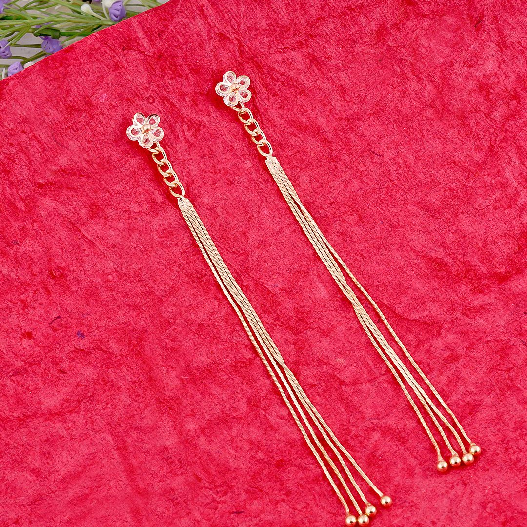 Flower Long Chain Earrings