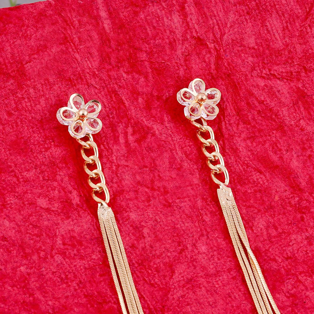 Flower Long Chain Earrings