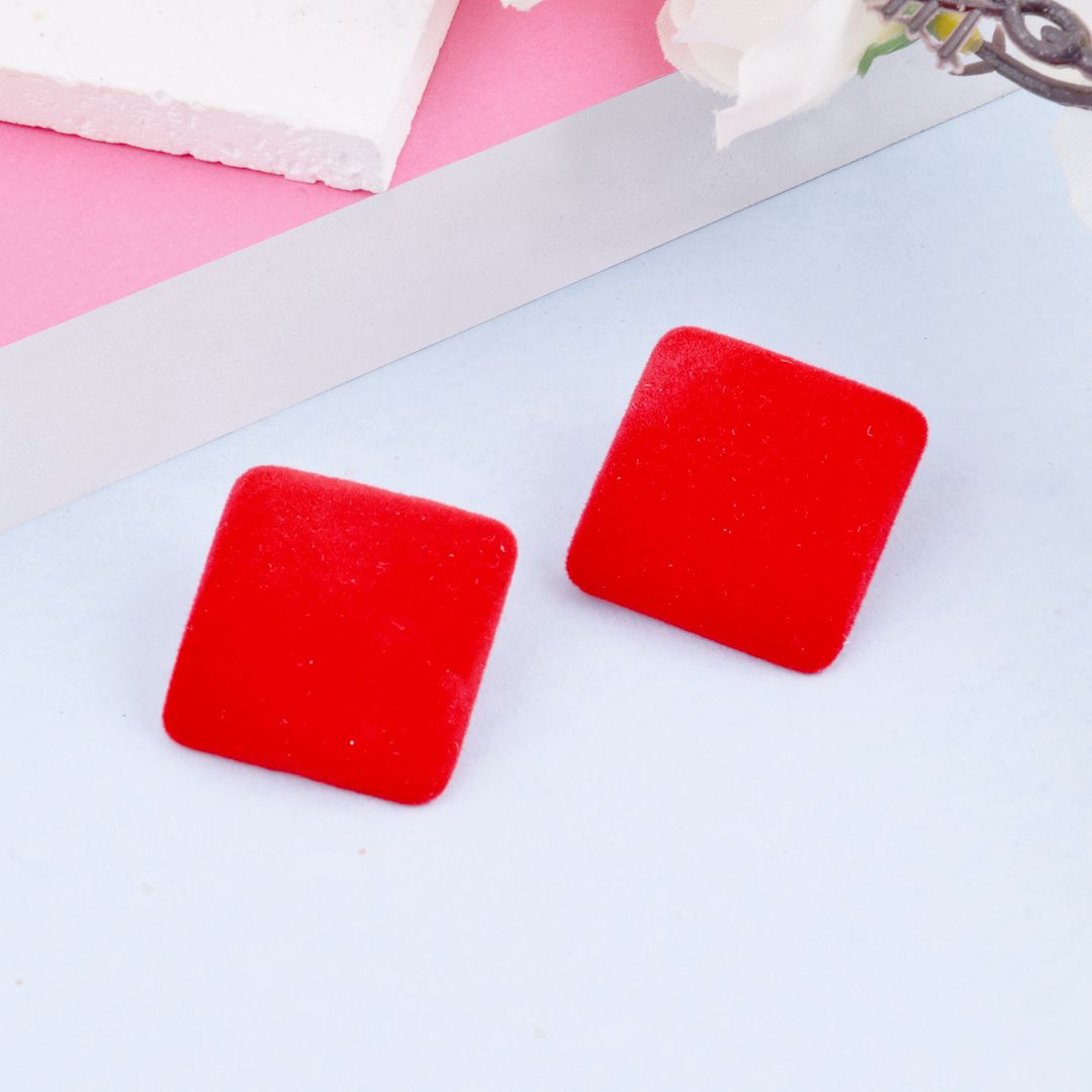 Exotic Red Stud Earrings