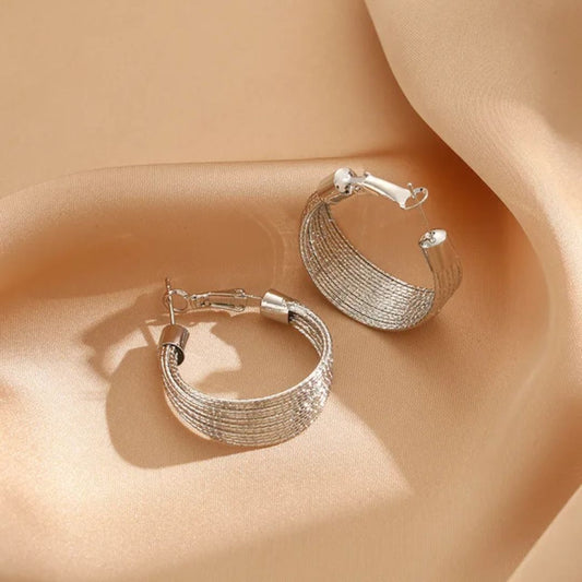 As Pretty As silver Hoop Earrings