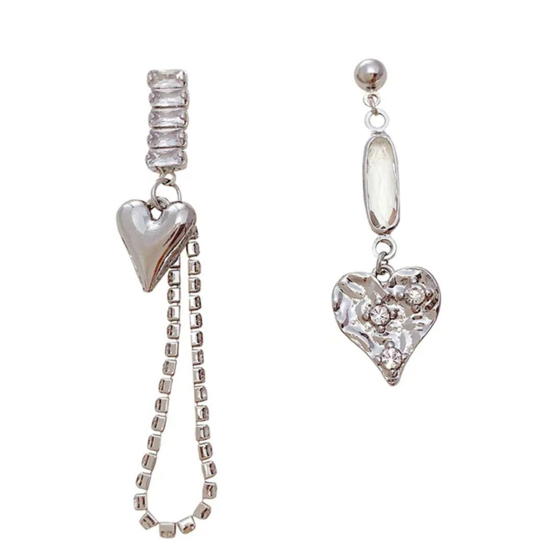 Bling Blogger heart chain Earring