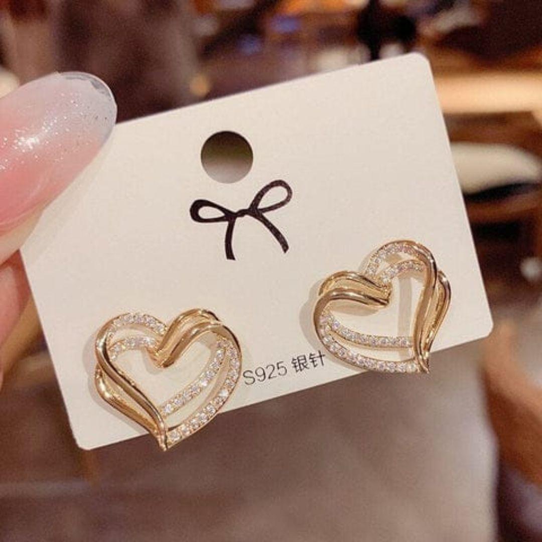 Bling Bloger Heart Earrings