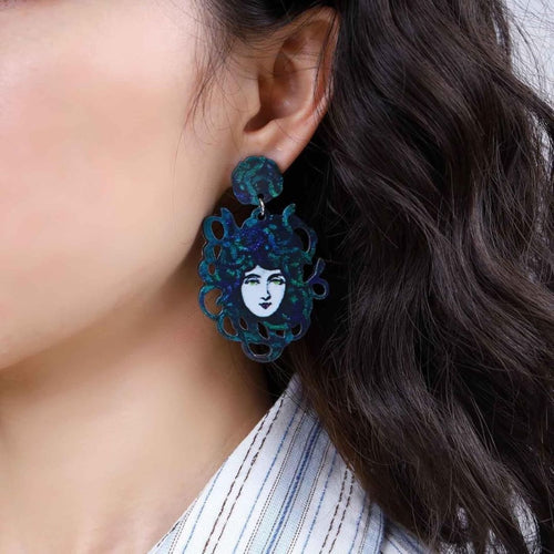 Resin Medusa Snake Drop Earrings