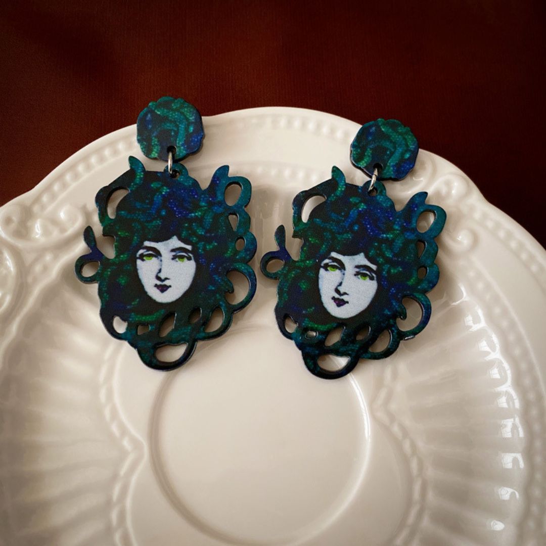 Resin Medusa Snake Drop Earrings