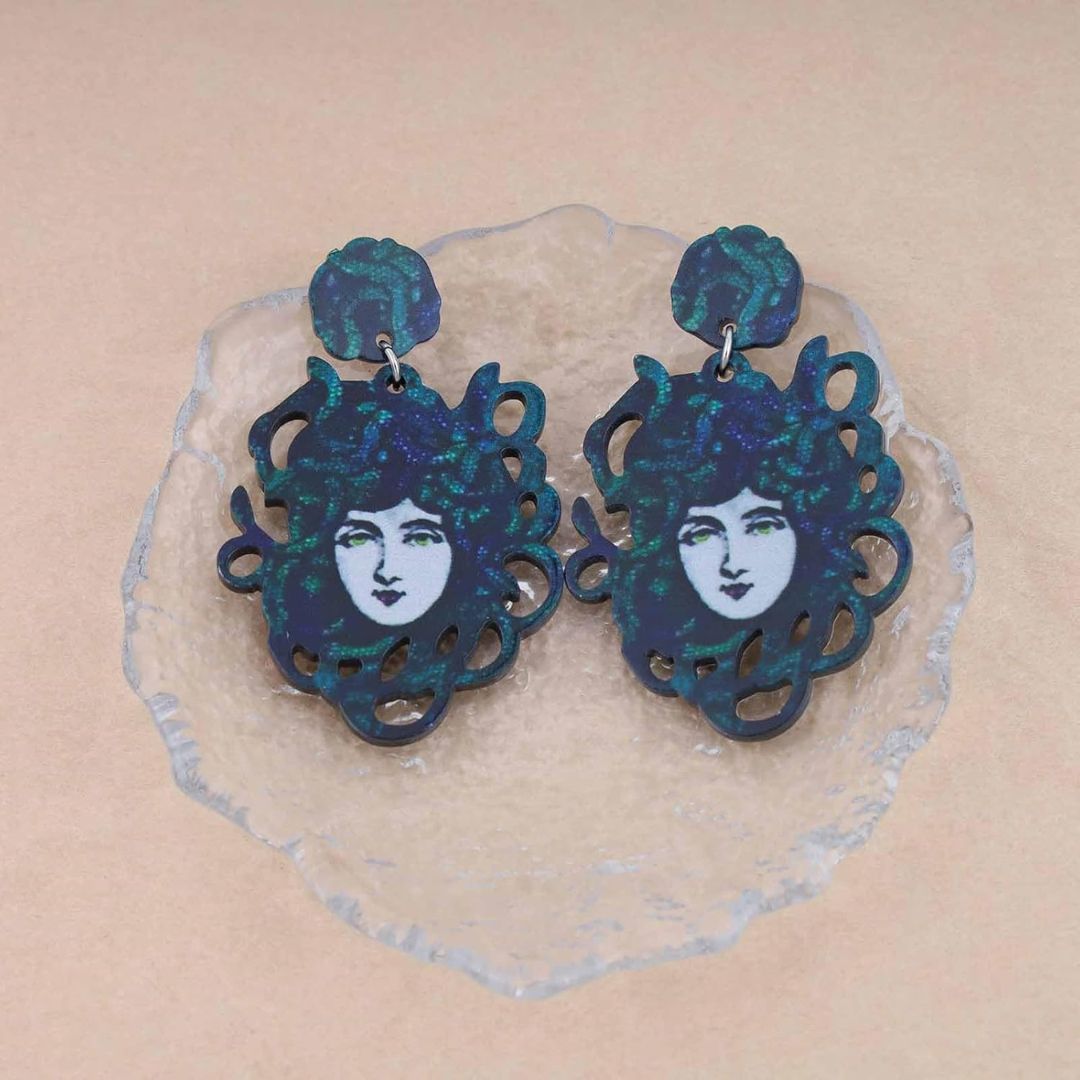 Resin Medusa Snake Drop Earrings