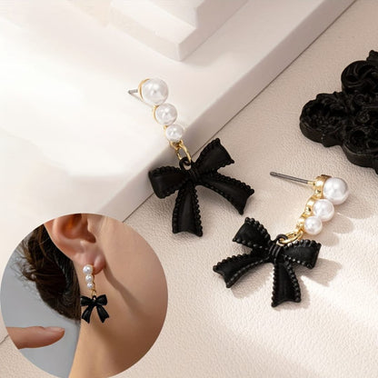 Black Jack Bow Earrings