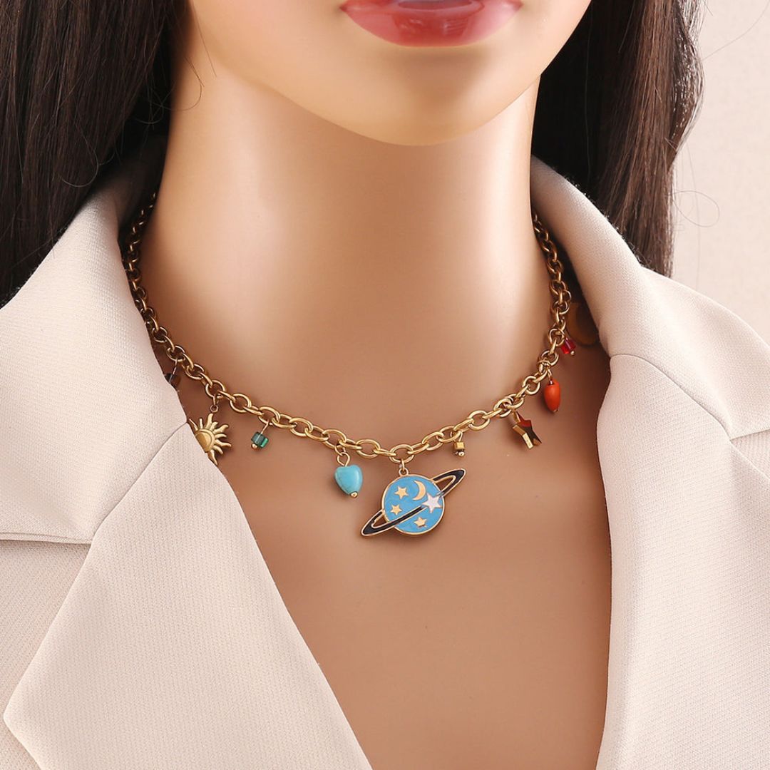 All Over The World Charm Neckpiece