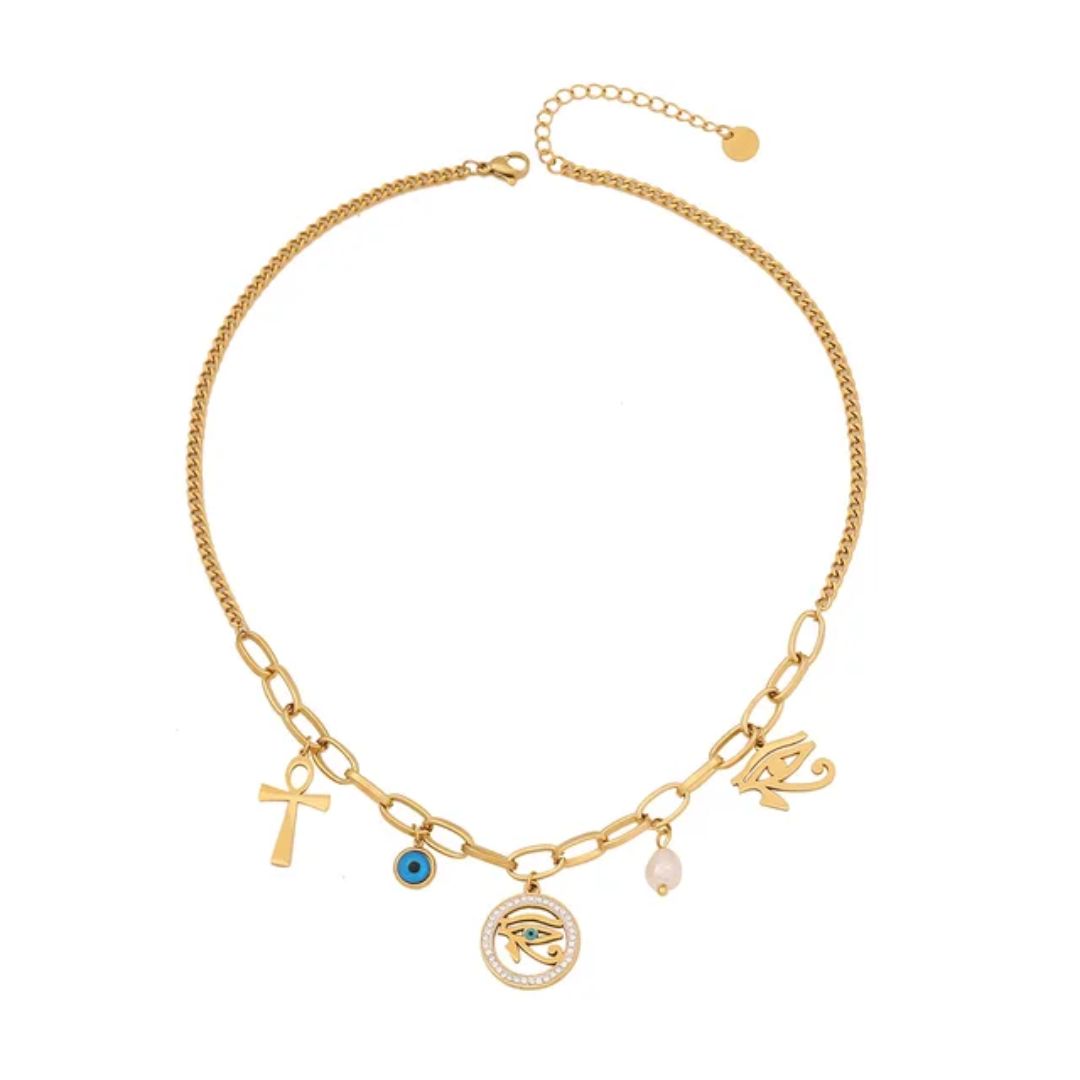 Evileye Charm Linked Necklace