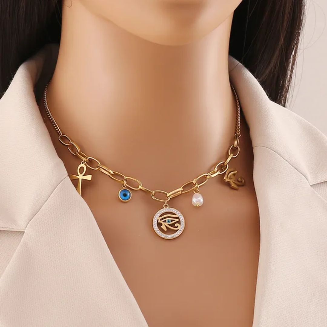 Evileye Charm Linked Necklace