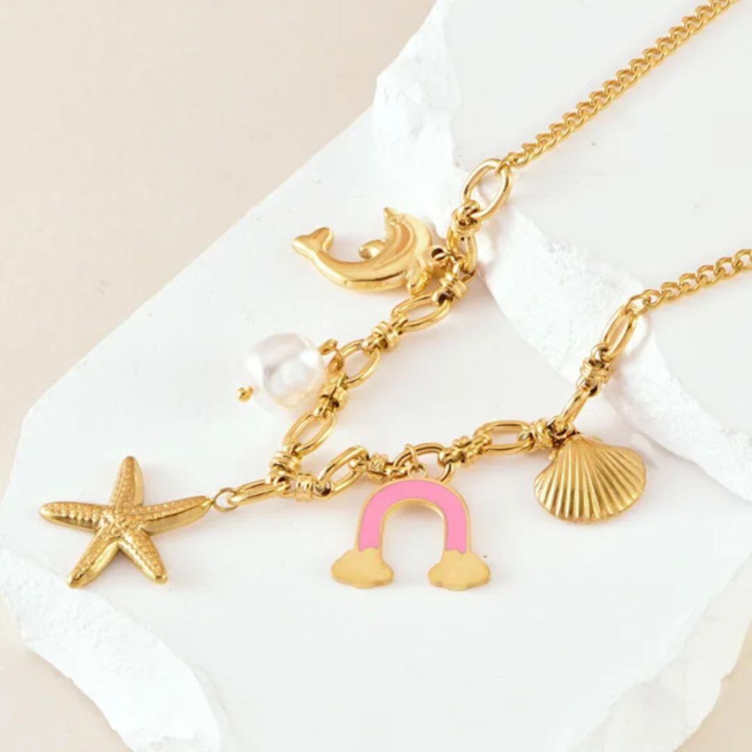 Star Charm Linked Necklace