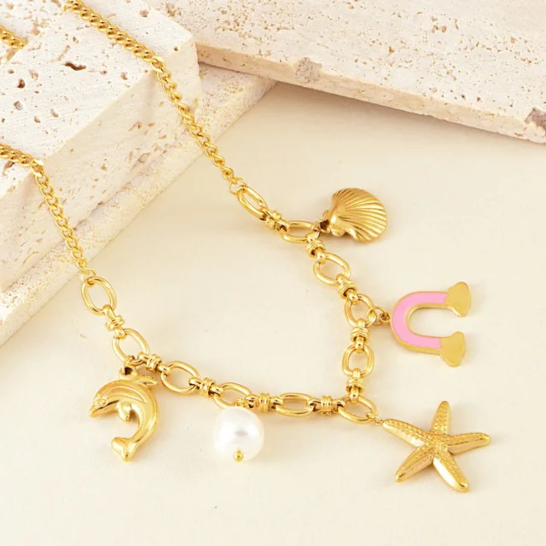 Star Charm Linked Necklace