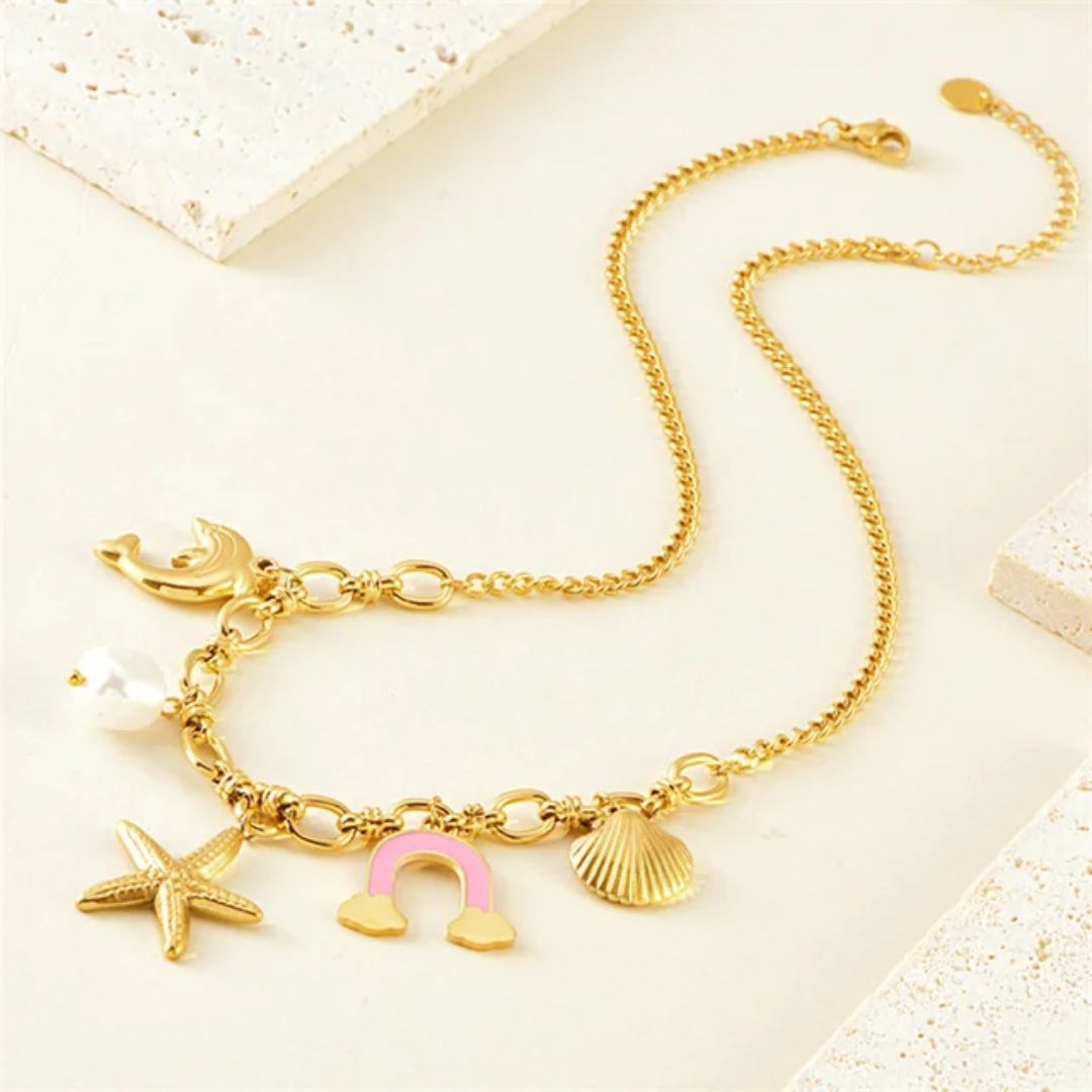 Star Charm Linked Necklace